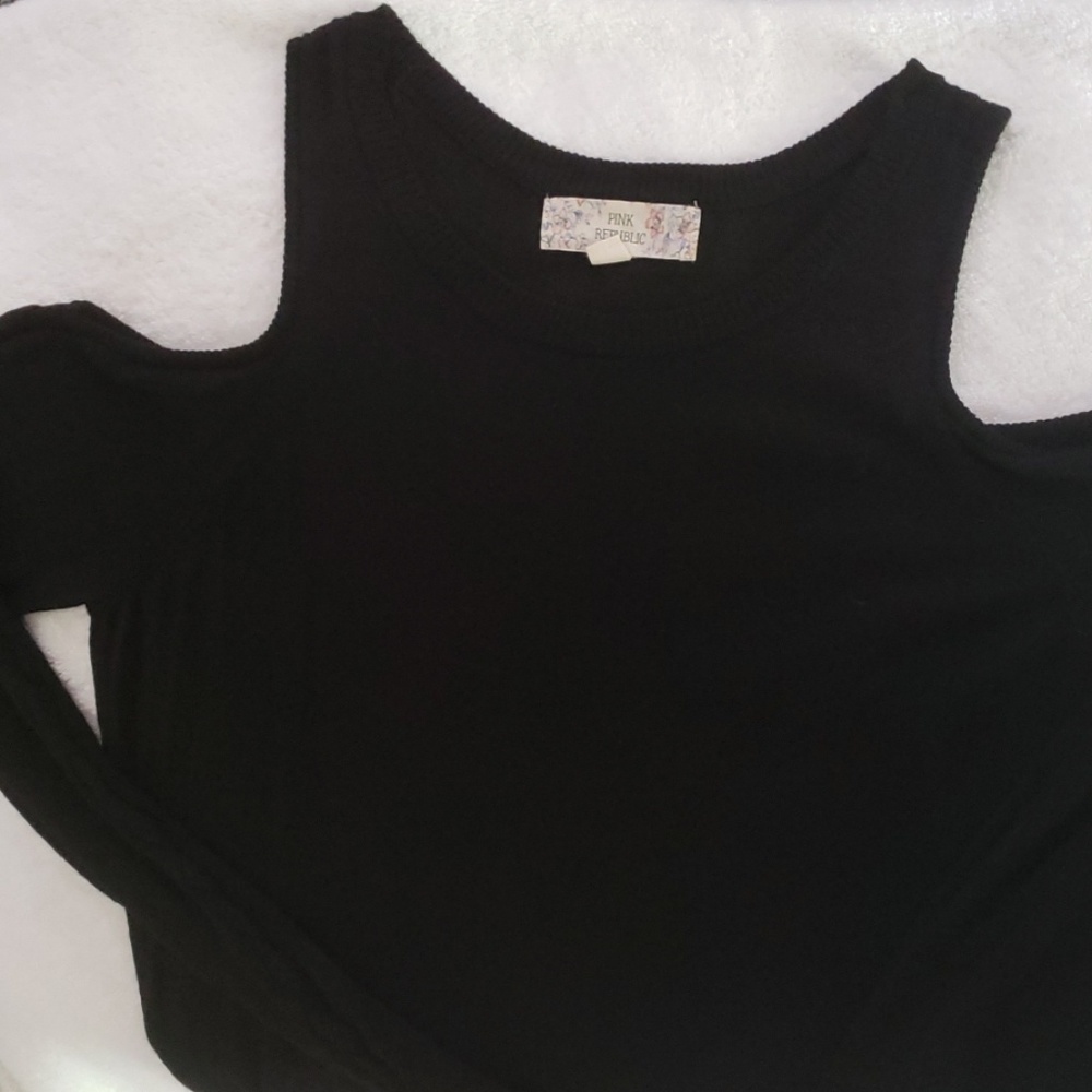 Black cold shoulder sweater